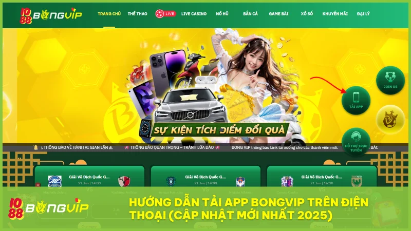 Hướng dẫn tải app BongVip nhanh chóng và an toàn 2025 (Cho Android & iOS) 3 Làm theo hướng dẫn tải app BongVip nhanh chóng và cài đặt thành công trên điện thoại